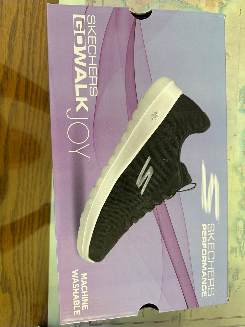 NIB Skechers GOGA Max Go Walk Joy Washable Performance Shoes Black w White Soles - Picture 11 of 13
